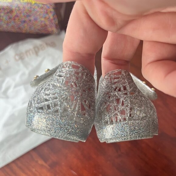 Mini Melissa Silver Campana Jelly Flats- Size 7 - Picture 5 of 7